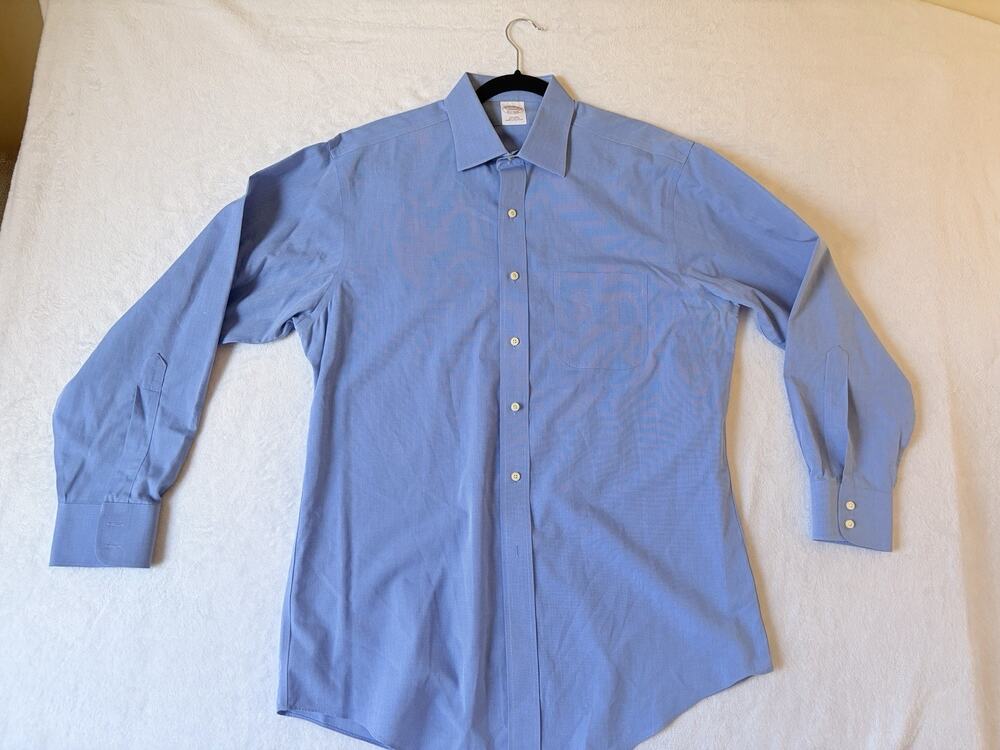 Brooks Brothers Makers Mens Blue Shirt Size 15.5-33 Made USA